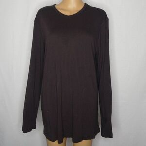 Daniel Buchler Long Sleeve T Shirt Brown Crew Neck Tee Mens XL
